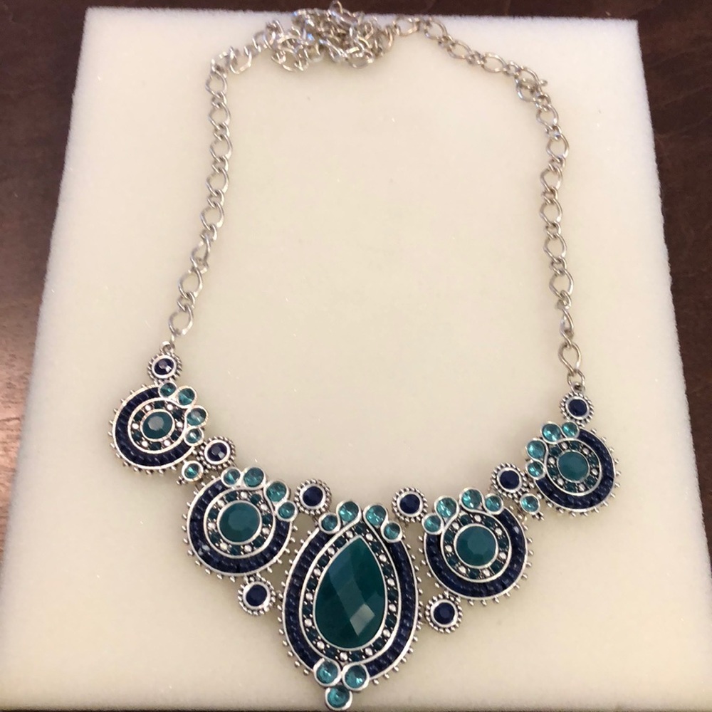 Silver and Turquoise Statement Necklace